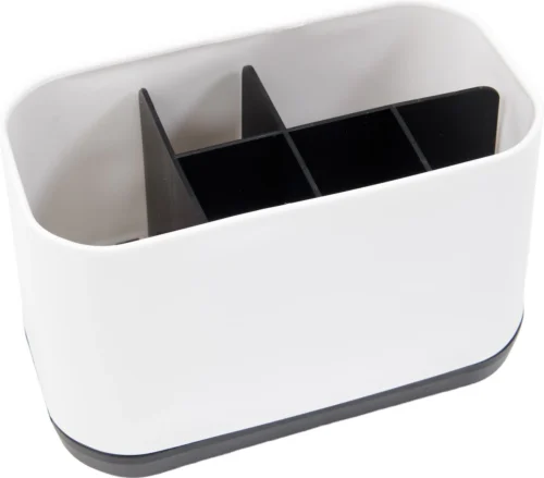 Roegaarden Tandenborstelhouder – Badkamer Organizer – 6 Sorteervakken - Met Lekbak -Wit