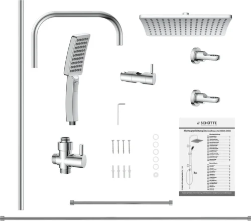 SCHÜTTE Mallorca Douchesysteem - Regendouche - 95 Cm Stang - Wandhouder In Hoogte Verstelbaar - Chroom 19 SCHÜTTE Mallorca Douchesysteem - Regendouche - 95 Cm Stang - Wandhouder In Hoogte Verstelbaar - Chroom -Badkamer Kast Winkel 1200x1056 3