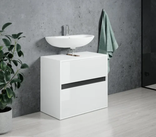 Wastafel Onderkast Stockholm 67cm Wit Badkamerkast Staand -Badkamer Kast Winkel 1200x1058 1