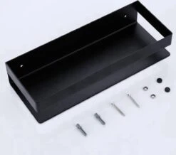 Merkloos Doucherek- Douchemand- Badkamerrek- Badkamer Organiser- Badkamer Organizer-Rekje Voor In De Douche- Badkamer Plank-Rekje Voor Shampoo- RVS- Zonder Boren- Zelfklevend- Rechthoek Vorm- Met Of Zonder Schroeven- Ophangbaar- Met Lijm- 40 Cm- Zwart -Badkamer Kast Winkel 1200x1059 5