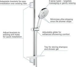 GROHE Rainshower SmartActive 130 Glijstangset - 60 Cm - Met Zeepschaal - Chroom - 26575000 -Badkamer Kast Winkel 1200x1063 3