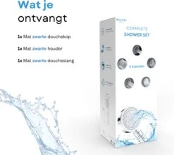 Belliese Doucheset Ionic - Douchekop - Doucheslang - Douchekophouder - Douchekop Met Slang - Waterbesparende Douchekop - Ionische Filter Douchekop - Badkamer Accessoires - Montage Zonder Boren - 5 Standen - Chroom -Badkamer Kast Winkel 1200x1067