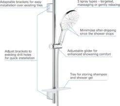 GROHE QuickFix Vitalio SmartActive 150 Glijstangset - 3 Straalsoorten - Chroom - 26598000 -Badkamer Kast Winkel 1200x1070 1