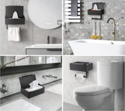 SHATY® WC Rolhouder - Toiletrolhouder - Opbergvak - Bakje - Plankje - Zonder Boren- WC Papier Houder - Toilet Papier Houder - Zwart - Badkameraccessoire - Toiletaccessoire - Inclusief Handoekhaak 15 SHATY® WC Rolhouder - Toiletrolhouder - Opbergvak - Bakje - Plankje - Zonder Boren- WC Papier Houder - Toilet Papier Houder - Zwart - Badkameraccessoire - Toiletaccessoire - Inclusief Handoekhaak -Badkamer Kast Winkel 1200x1073 2