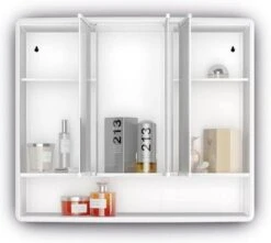 Jokey Lymo Spiegelkast Met 3 Deuren 58x49.5x14.5cm Wit -Badkamer Kast Winkel 1200x1076 4