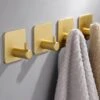Merkloos Handdoekhaakjes 4 Set Zonder Boren - RVS - Goud - Vierkant Zelfklevend - Badjas - Theedoek Hanger Keuken Badkamer Handdoek Haakjes
