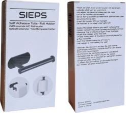 SIEPS RVS WC Rolhouder - Toiletrolhouder - Zelfklevend Zonder Boren - Zwart -Badkamer Kast Winkel 1200x1079