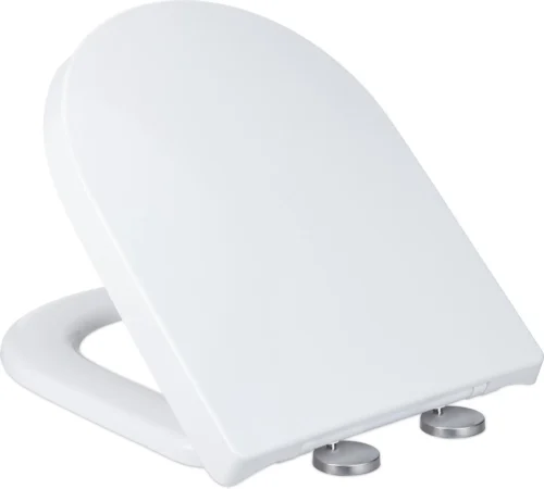 Relaxdays Wc Bril Softclose - D-vorm - Toiletbril Universeel - Toiletdeksel Plastic - Wit