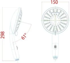 SCHÜTTE Niagara Handdouche - Douchekop Ø 15 Cm - 5 Standen - Watervaluitloop - Waterstop - Chroom -Badkamer Kast Winkel 1200x1085 4