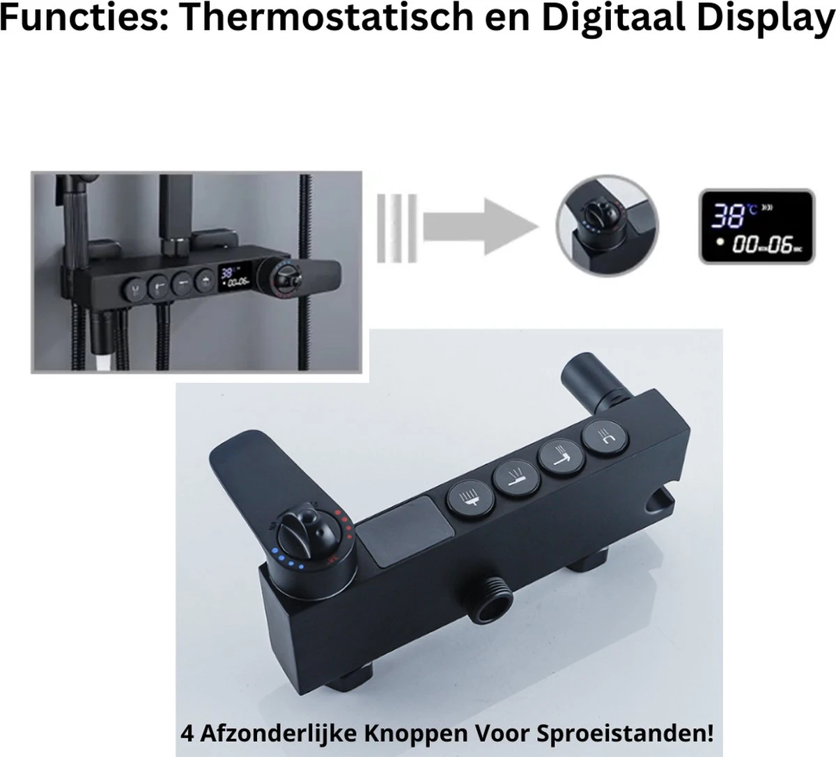 Merkloos TIB Douche Met Ingebouwde Thermostaat - Zonder Extra Stroomaansluiting - Thermostaatkraan V1 3 Merkloos TIB Douche Met Ingebouwde Thermostaat - Zonder Extra Stroomaansluiting - Thermostaatkraan V1 - Afbeelding 3