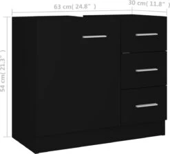 VidaXL Wastafelkast 63x30x54 Cm Spaanplaat Zwart 16 VidaXL Wastafelkast 63x30x54 Cm Spaanplaat Zwart -Badkamer Kast Winkel 1200x1087 16
