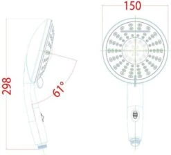 SCHÜTTE Niagara Handdouche - Douchekop Ø 15 Cm - 5 Standen - Watervaluitloop - Waterstop - Chroom -Badkamer Kast Winkel 1200x1089 7