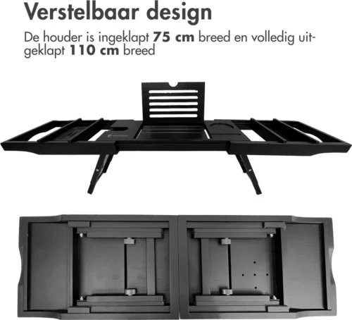 IMoshion Badplank Voor In Bad - Dienblad Inclusief Pootjes - Tablet Houder - Badrek Uitschuifbaar 75 Tot 110 Cm - Zwart 10 IMoshion Badplank Voor In Bad - Dienblad Inclusief Pootjes - Tablet Houder - Badrek Uitschuifbaar 75 Tot 110 Cm - Zwart -Badkamer Kast Winkel 1200x1090 3