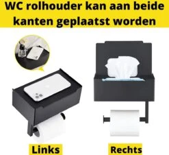 STRICX Toiletrolhouder - Zwart - Zonder Boren - Toilet Rol Houder Tissuebox - Zelfklevend - WC Rolhouder Met Opbergvak Voor Babydoekjes - Met Plankje - Toiletaccessoires -Badkamer Kast Winkel 1200x1098 1