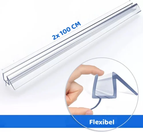 Minismus Douchedeurafdichting Met Waterkering (2 Strips Van 1 Meter, Makkelijk Inkortbaar) - Waterstopper Geschikt Voor Glas Van 6 Tot 8 Mm - Douchedorpel - Lekstrip Voor Horizontale Bevestiging -Badkamer Kast Winkel 1200x1101 3