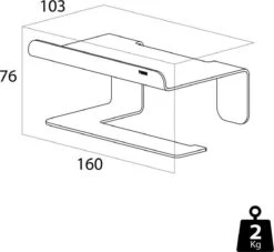 Tiger Colar - Toiletrolhouder Met Planchet - Zwart -Badkamer Kast Winkel 1200x1104
