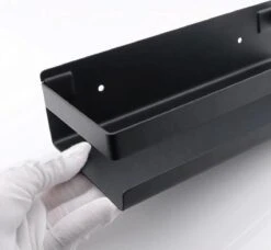 Merkloos Doucherek- Douchemand- Badkamerrek- Badkamer Organiser- Badkamer Organizer-Rekje Voor In De Douche- Badkamer Plank-Rekje Voor Shampoo- RVS- Zonder Boren- Zelfklevend- Rechthoek Vorm- Met Of Zonder Schroeven- Ophangbaar- Met Lijm- 40 Cm- Zwart -Badkamer Kast Winkel 1200x1107 1