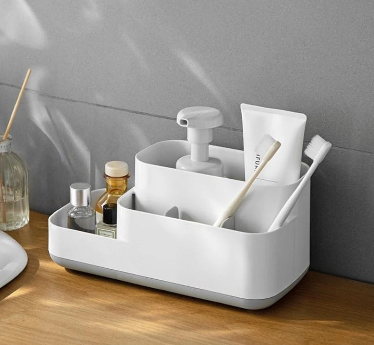 Tandenborstelhouder Badkamer – Elektrische Tandenborstel Houder - Tandenborstel - Make Up Organizer - Desk Organizer - Bureau Organizer - Opbergbox - Wit 9 Tandenborstelhouder Badkamer – Elektrische Tandenborstel Houder - Tandenborstel - Make Up Organizer - Desk Organizer - Bureau Organizer - Opbergbox - Wit - Afbeelding 9