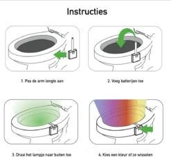 Toiletpotverlichting · Toiletpot · Verlichting · LED · WC · Toilet Lamp · Nachtlamp Verlichting Met Bewegingssensor · Multicolor · 8 Kleuren -Badkamer Kast Winkel 1200x1108 9