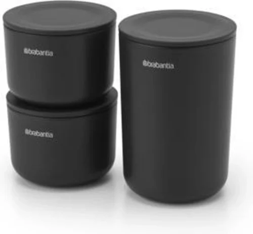 Brabantia ReNew Opbergpotjes - 3-delig - Dark Grey -Badkamer Kast Winkel 1200x1110 1