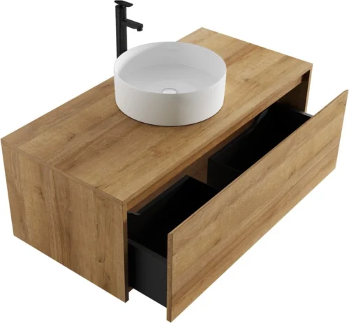 Badkamermeubel Jelsey 100 Cm Eiken - Met Waskom -Badkamer Kast Winkel 1200x1111 6