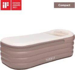 Tubble® Compact - Klein Opblaasbaar Ligbad 140 Cm Lang – Opvouwbaar Bad Voor Volwassenen Tot 170cm - IJsbad Wim Hof Methode - Zitbad - 200L
