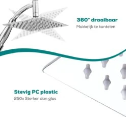 Merkloos Regendouchekop XL - Met Slang En Houder - Vierkant - ø 28 Cm - Handdouche - Hoge Druk -Badkamer Kast Winkel 1200x1118 3