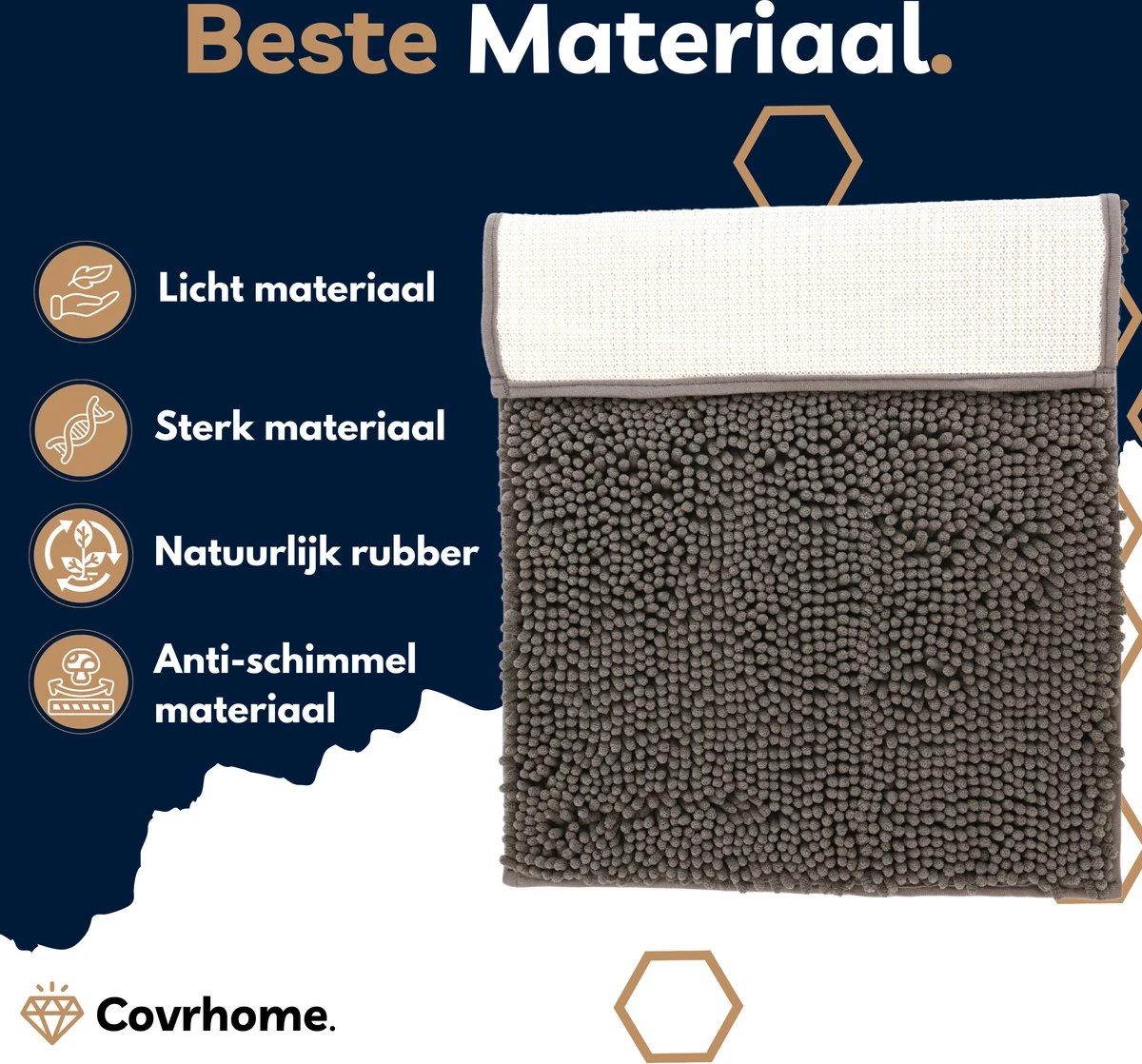 Merkloos Badmat Antislip 40 X 70 Cm - Douchemat - Antislipmat Douche - Extra Zacht - Eenvoudig Wasbaar - Grijs 3 Merkloos Badmat Antislip 40 X 70 Cm - Douchemat - Antislipmat Douche - Extra Zacht - Eenvoudig Wasbaar - Grijs - Afbeelding 3