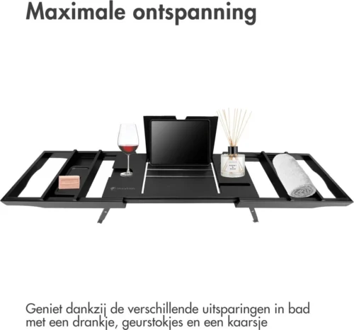 IMoshion Badplank Voor In Bad - Dienblad Inclusief Pootjes - Tablet Houder - Badrek Uitschuifbaar 75 Tot 110 Cm - Zwart 12 IMoshion Badplank Voor In Bad - Dienblad Inclusief Pootjes - Tablet Houder - Badrek Uitschuifbaar 75 Tot 110 Cm - Zwart -Badkamer Kast Winkel 1200x1119 3