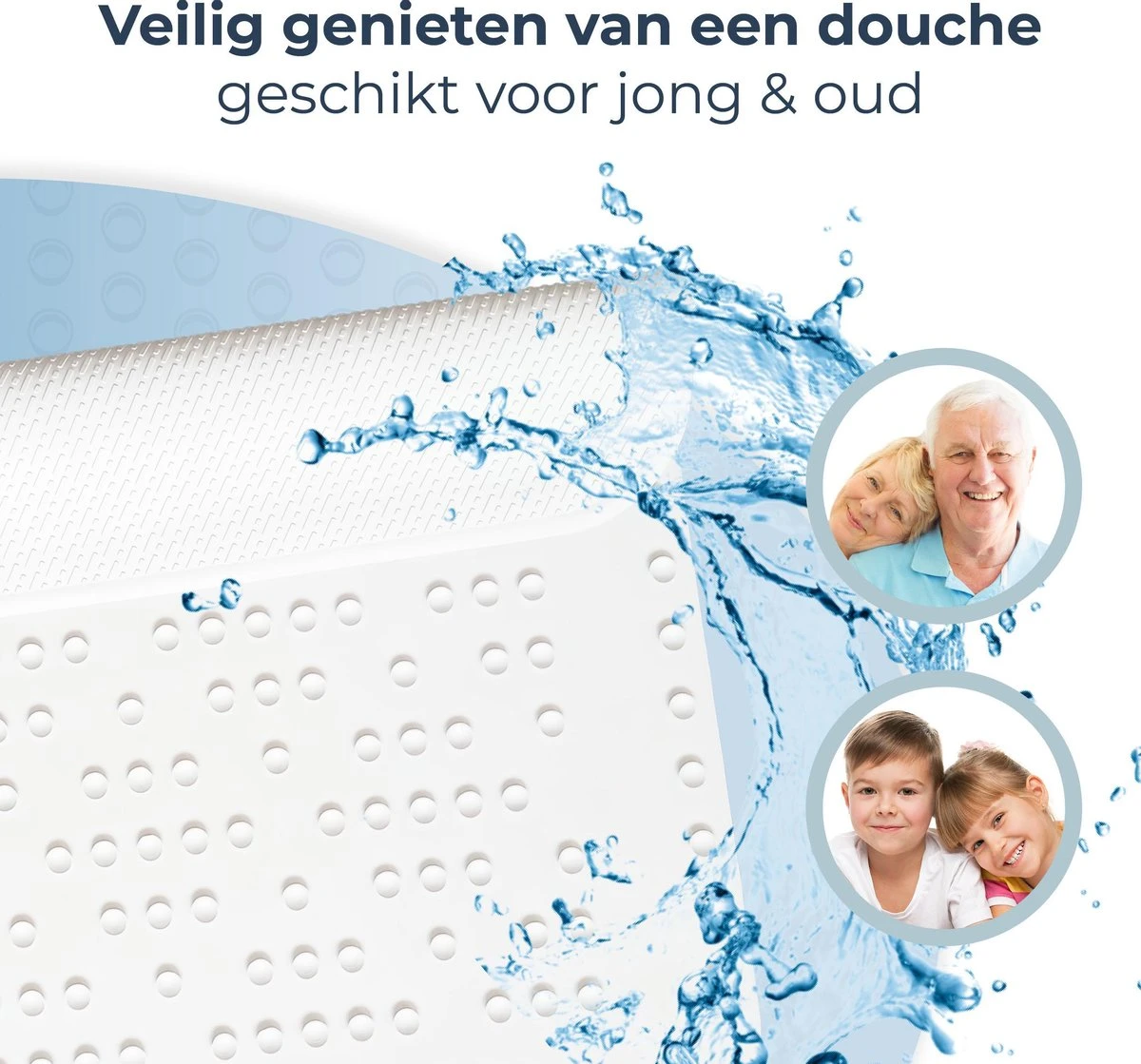 Douchemat Antislip Wit - 55 X 55 Cm - Antislipmat Douche - Badmat 2 Douchemat Antislip Wit - 55 X 55 Cm - Antislipmat Douche - Badmat - Afbeelding 2