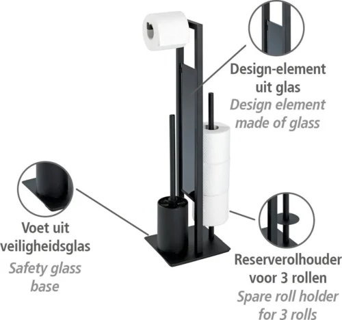 WENKO Toiletbutler Rivalta Zwart - Toiletborstel Met Houder, Toiletrolhouder En Reserverolhouder 23 WENKO Toiletbutler Rivalta Zwart - Toiletborstel Met Houder, Toiletrolhouder En Reserverolhouder -Badkamer Kast Winkel 1200x1124 3