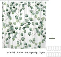 Douchegordijn - Badkamer Accessoires - Eucalyptus - 180x200 Cm -Badkamer Kast Winkel 1200x1125 3