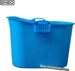 EKEO - Zitbad Voor Volwassenen – Bath Bucket – 200L – Mobiele Badkuip – Inclusief Badrek - Blauw -Badkamer Kast Winkel 1200x1130 5