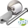 Toiletrolhouder Zonder Boren - Zilver - RVS WC Rolhouder Zelfklevend
