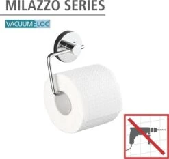 WENKO Vacuum-Loc Toiletrolhouder Milazzo Chroom - WC Rolhouder - Bevestigen Zonder Boren -Badkamer Kast Winkel 1200x1134