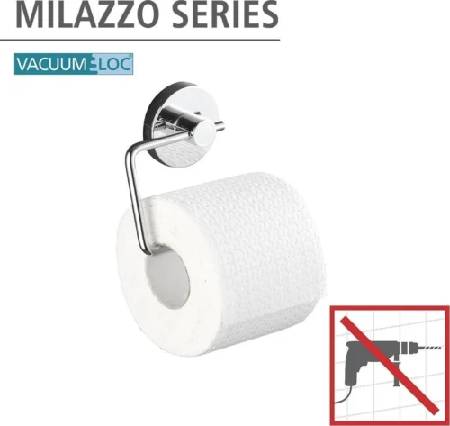 WENKO Vacuum-Loc Toiletrolhouder Milazzo Chroom - WC Rolhouder - Bevestigen Zonder Boren -Badkamer Kast Winkel 1200x1134