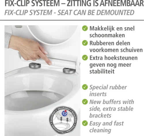WENKO WC Bril Gubbio - Antibacterieel Wit Duroplast - Easy-Close Sluiting - Fix-Clip Bevestiging In RVS - Belastbaar Tot 350 Kg - Toiletbril - Toiletzitting 23 WENKO WC Bril Gubbio - Antibacterieel Wit Duroplast - Easy-Close Sluiting - Fix-Clip Bevestiging In RVS - Belastbaar Tot 350 Kg - Toiletbril - Toiletzitting -Badkamer Kast Winkel 1200x1134 6