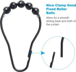 BOTC Gordijnringen - 12 Stuks Gordijn Haken - Gordijnhaken- RVS Gordijn Ringen Voor Gordijn Roede - Zwart -Badkamer Kast Winkel 1200x1135 2