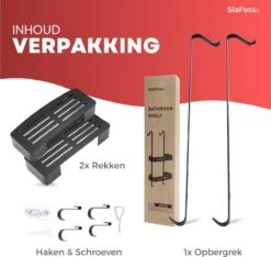 SIAFOSS Doucherek XL Zonder Boren Doucherek Hangend - 100% Stevig - 100% RVS - Hangend Badkamerrekje - Doucherek Aan Douchewand - Badkamer Accessoires - RVS Zwart - 2 Laags - Douchemand 12 SIAFOSS Doucherek XL Zonder Boren Doucherek Hangend - 100% Stevig - 100% RVS - Hangend Badkamerrekje - Doucherek Aan Douchewand - Badkamer Accessoires - RVS Zwart - 2 Laags - Douchemand -Badkamer Kast Winkel 1200x1136 7