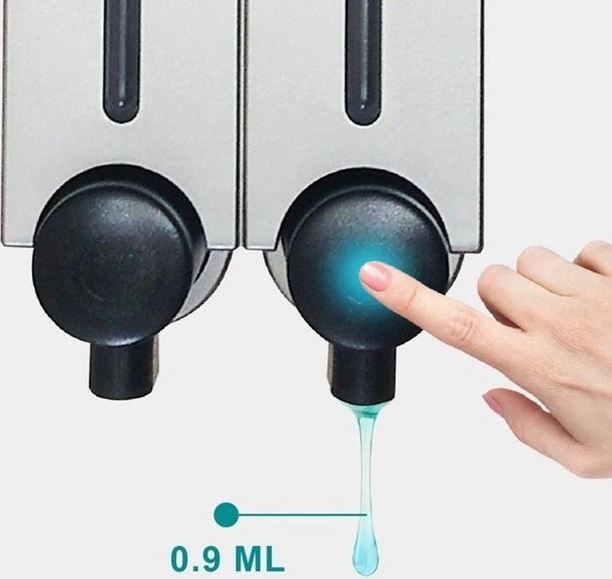 Zeepdispenser - RVS Kleur - 3 Kamer - 3 Reservoirs - 3 X 500ml - Hangend - Wandmontage 2 Zeepdispenser - RVS Kleur - 3 Kamer - 3 Reservoirs - 3 X 500ml - Hangend - Wandmontage - Afbeelding 2