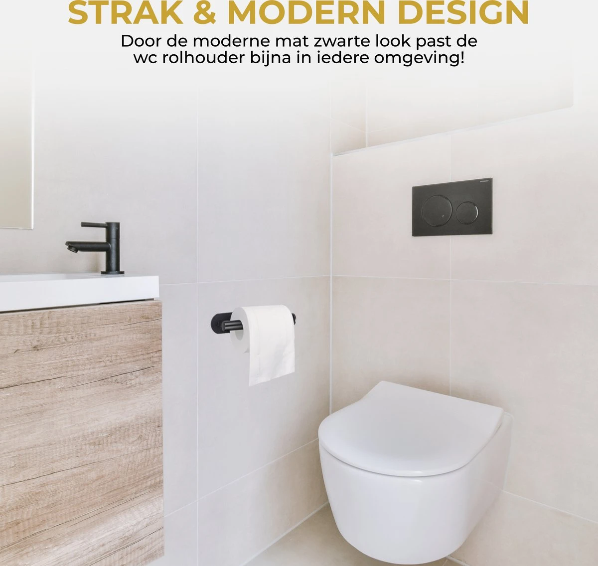 HGMD® WC Rolhouder Zelfklevend - Zwart - Toiletrolhouder Zwart - Toiletrolhouder Zonder Boren 6 HGMD® WC Rolhouder Zelfklevend - Zwart - Toiletrolhouder Zwart - Toiletrolhouder Zonder Boren - Afbeelding 6