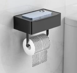 Merkloos Luxe Toiletrolhouder PRO 20.5 X 14.5 X 12 Cm- Planchet Opbergruimte - Plankje & Bakje- WC Rolhouder - Zelfklevend Of Borend - RVS - Waterbestendig -Badkamer Kast Winkel 1200x1140 1