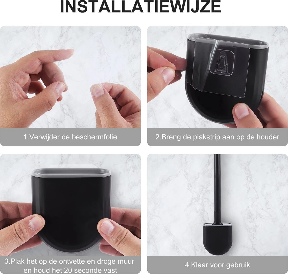 WC Borstel – Siliconen – Zwart – WC Borstel Met Houder – Vrijstaand – Hangend – WC Borstel En Houder – WC Borstel Zwart 6 WC Borstel – Siliconen – Zwart – WC Borstel Met Houder – Vrijstaand – Hangend – WC Borstel En Houder – WC Borstel Zwart - Afbeelding 6