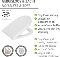 WENKO WC Bril Sindia - Wit Duroplast - Easy-Close Sluiting - Fix-Clip Bevestiging In RVS - Belastbaar Tot 300 Kg - Toiletbril - Toiletzitting -Badkamer Kast Winkel 1200x1144 15