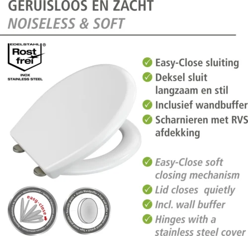 WENKO WC Bril Gubbio - Antibacterieel Wit Duroplast - Easy-Close Sluiting - Fix-Clip Bevestiging In RVS - Belastbaar Tot 350 Kg - Toiletbril - Toiletzitting 21 WENKO WC Bril Gubbio - Antibacterieel Wit Duroplast - Easy-Close Sluiting - Fix-Clip Bevestiging In RVS - Belastbaar Tot 350 Kg - Toiletbril - Toiletzitting -Badkamer Kast Winkel 1200x1144 16