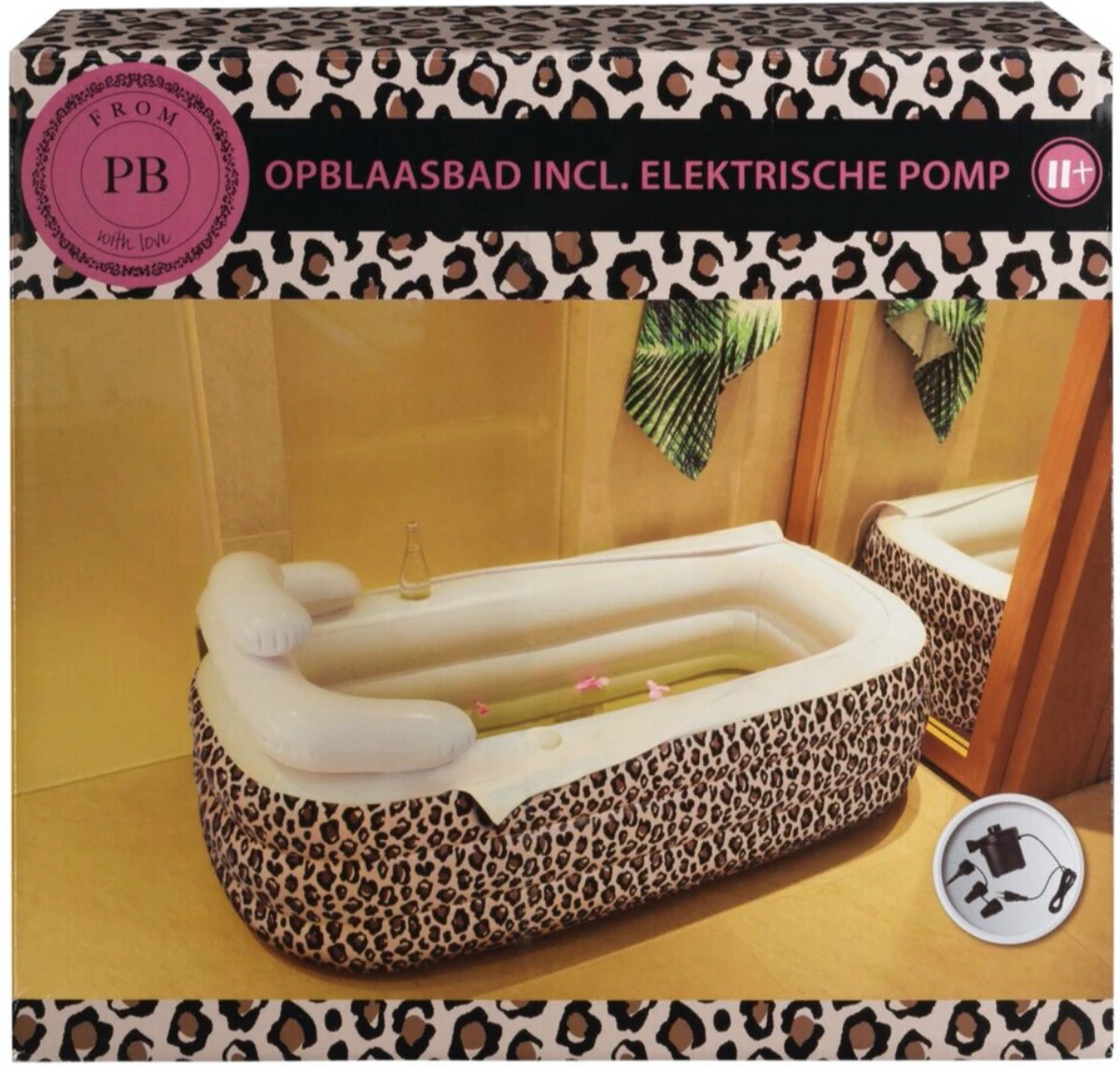 Merkloos Opblaasbare Badkuip Met Panterprint | 158x80x65 | Incl. Pomp 2 Merkloos Opblaasbare Badkuip Met Panterprint | 158x80x65 | Incl. Pomp - Afbeelding 2