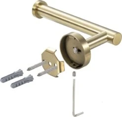 Toiletrol Houder Goud - WC Rol Houder Messing - Inclusief Montageset -Badkamer Kast Winkel 1200x1145