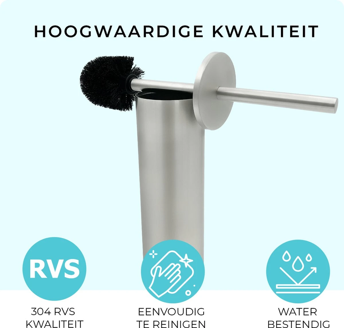 VDN Stainless Toiletborstel Met Houder - Toiletborstelhouder - Zilver - Wc Borstel Met Houder - RVS - Vrijstaand 3 VDN Stainless Toiletborstel Met Houder - Toiletborstelhouder - Zilver - Wc Borstel Met Houder - RVS - Vrijstaand - Afbeelding 3