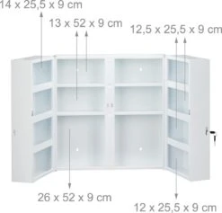 Relaxdays Medicijnkastje Afsluitbaar - Medicatiekastje - Badkamerkast Medicijnen - Wit -Badkamer Kast Winkel 1200x1149 7