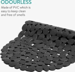 Navaris Badmat Anti-slip Voor Badkuip - Langwerpige Douchemat 99 X 39 Cm Met Steenmotief - Stijlvolle Badkuipmat Met Zuignappen - Zwart -Badkamer Kast Winkel 1200x1150 10